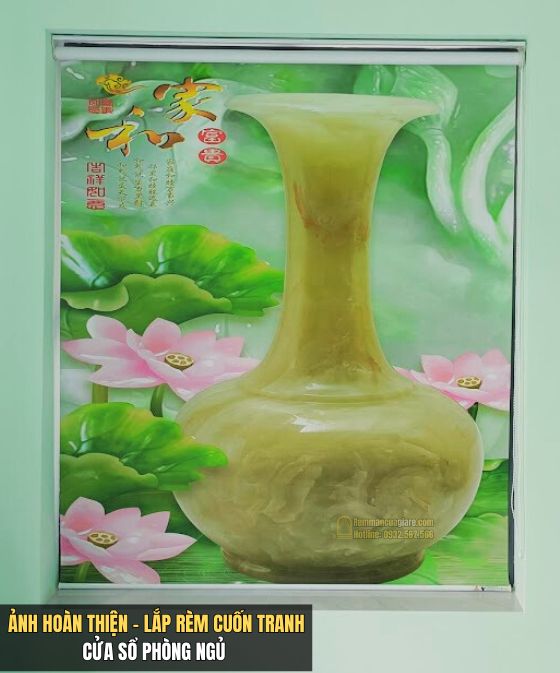 Lắp rèm cửa nhà chị Thu -Biệt Thự Đông Tăng Long, Q9, Thủ Đức, TPHCM - Rèm cuốn in tranh
