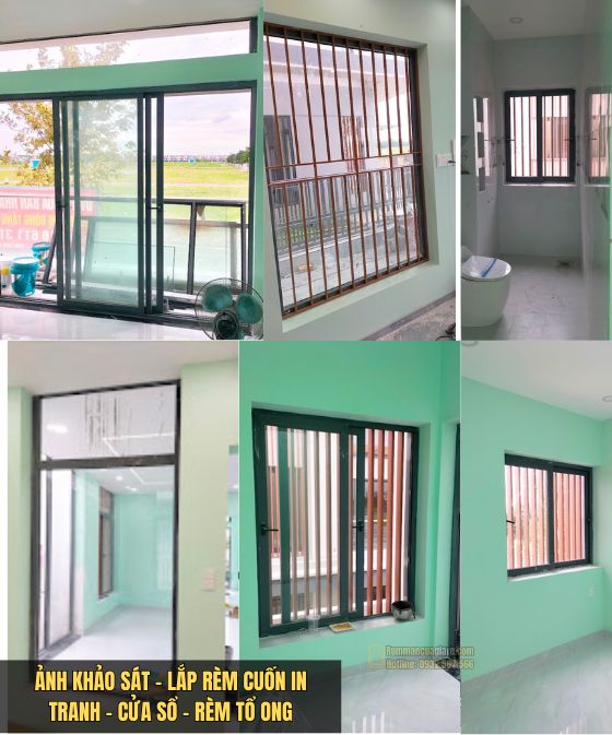 Lắp rèm cửa nhà chị Thu -Biệt Thự Đông Tăng Long, Q9, Thủ Đức, TPHCM - Rèm cuốn in tranh