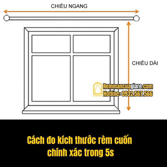 cách đo kích thước rèm cuốn 