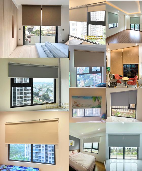 Mẫu Rèm, Màn cuốn cửa sổ phòng ngủ Đẹp chống nắng, cản sáng tại Vinhomes Grand Park quận 9, Thủ Đức, TPHCM
