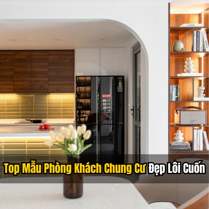 mẫu thiết kế phòng khách chung cư đẹp lôi cuốn