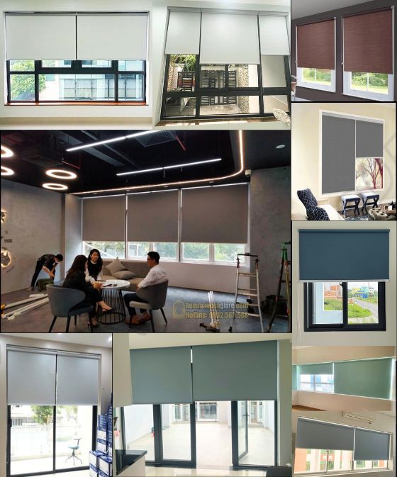 rèm cuốn chống nắng cửa sổ cửa kính 