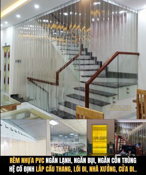 lắp rèm nhựa pvc ngăn lạnh điều hòa bình tân