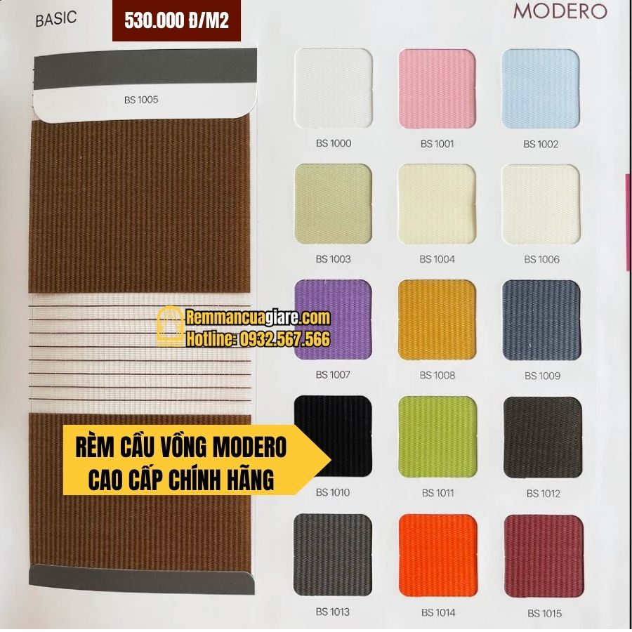 báo giá rèm cửa cầu vồng modero basic chính hãng