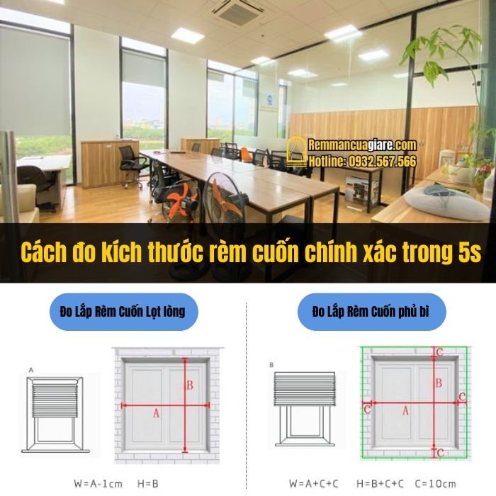 cách đo kích thước rèm cuốn chính xác