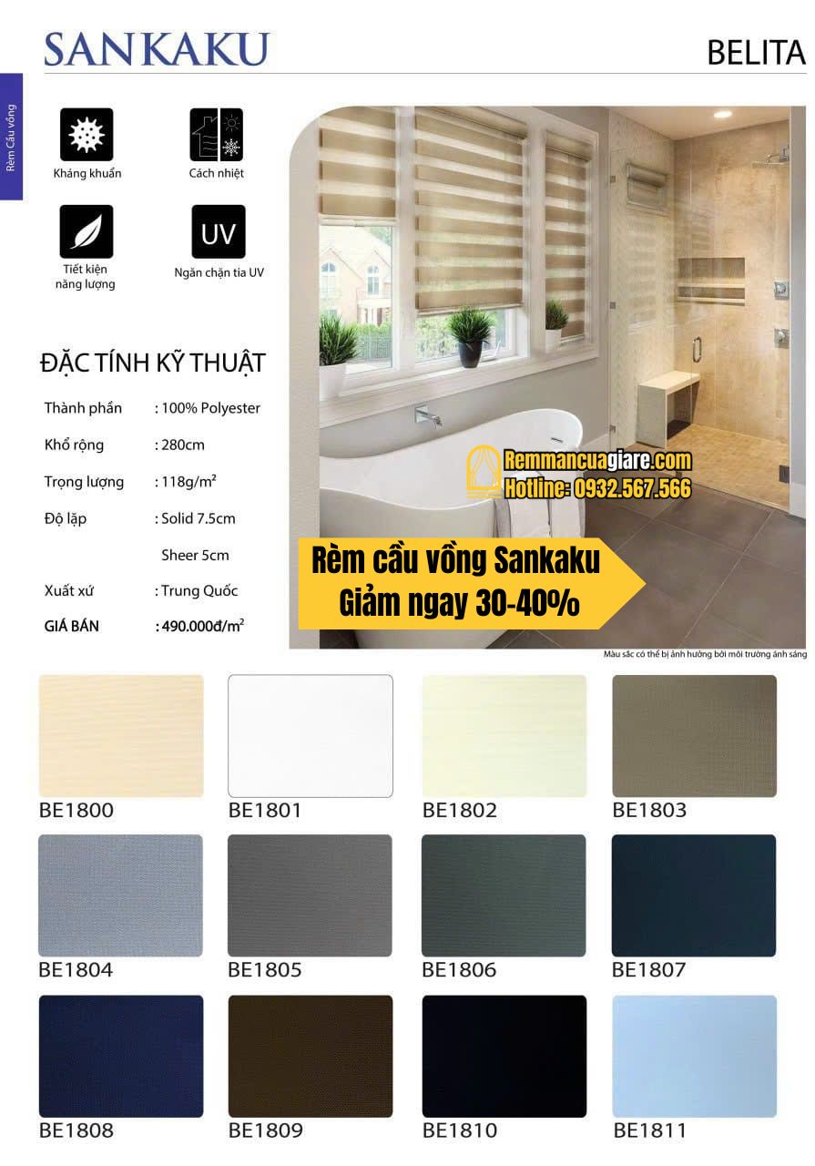 báo giá rèm cầu vồng hàn quốc sankaku