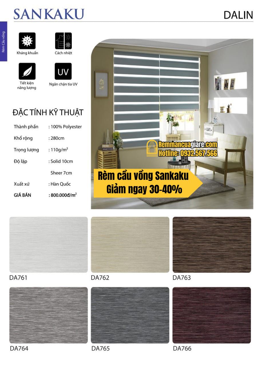 báo giá rèm cầu vồng hàn quốc sankaku