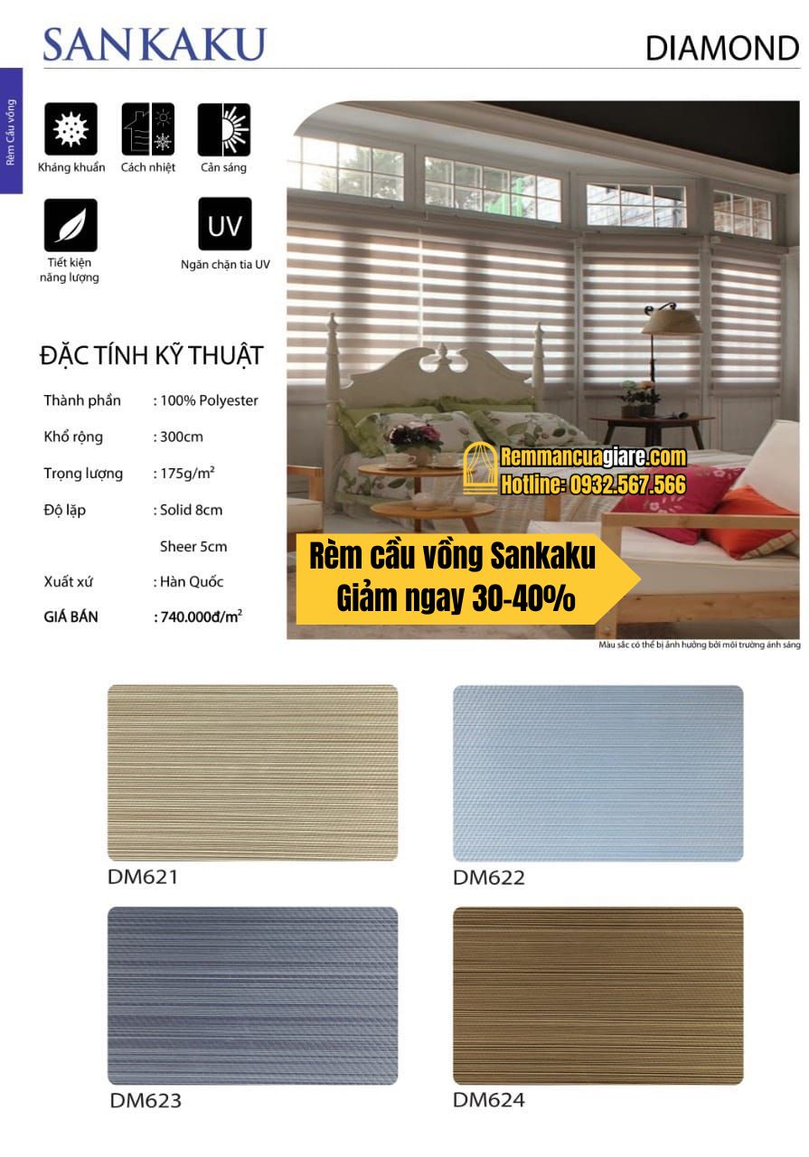 báo giá rèm cầu vồng hàn quốc sankaku