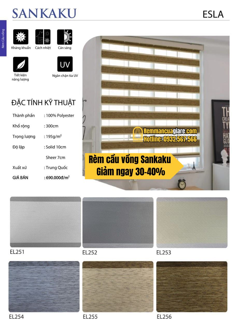 báo giá rèm cầu vồng hàn quốc sankaku